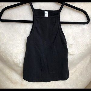 Black cropped tank top